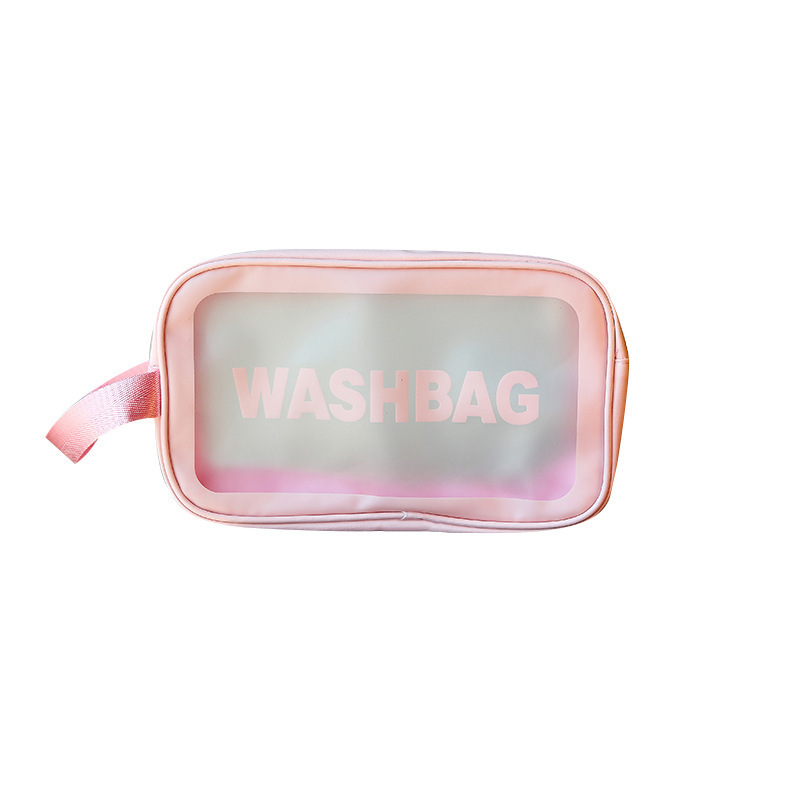 Wholesale Travel waterproof Large capacity transparent Plastic pu pvc makeup cases with Zipper washbag makeup bag