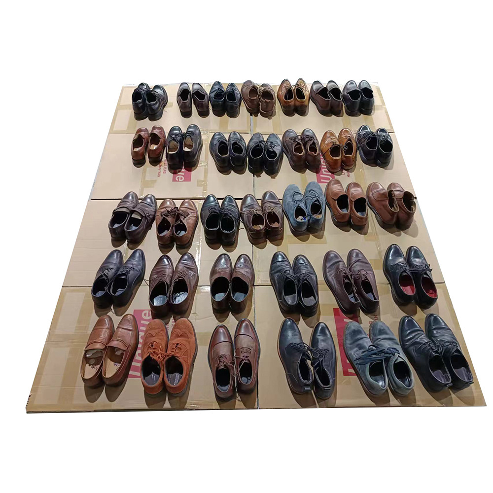 wholesale well cleaned and polished Used men leather shoes business used leather boots  men dress shoes cheap price high quality