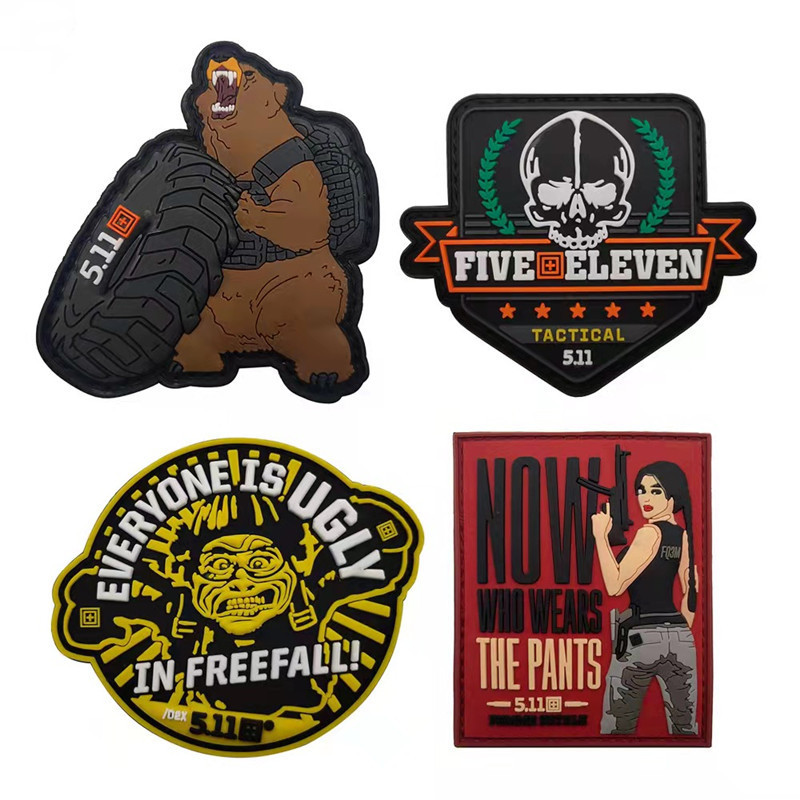 High Quality PVC Tactical Patches Logo 3d Applique DIY Stickers Garment Silicone Patch