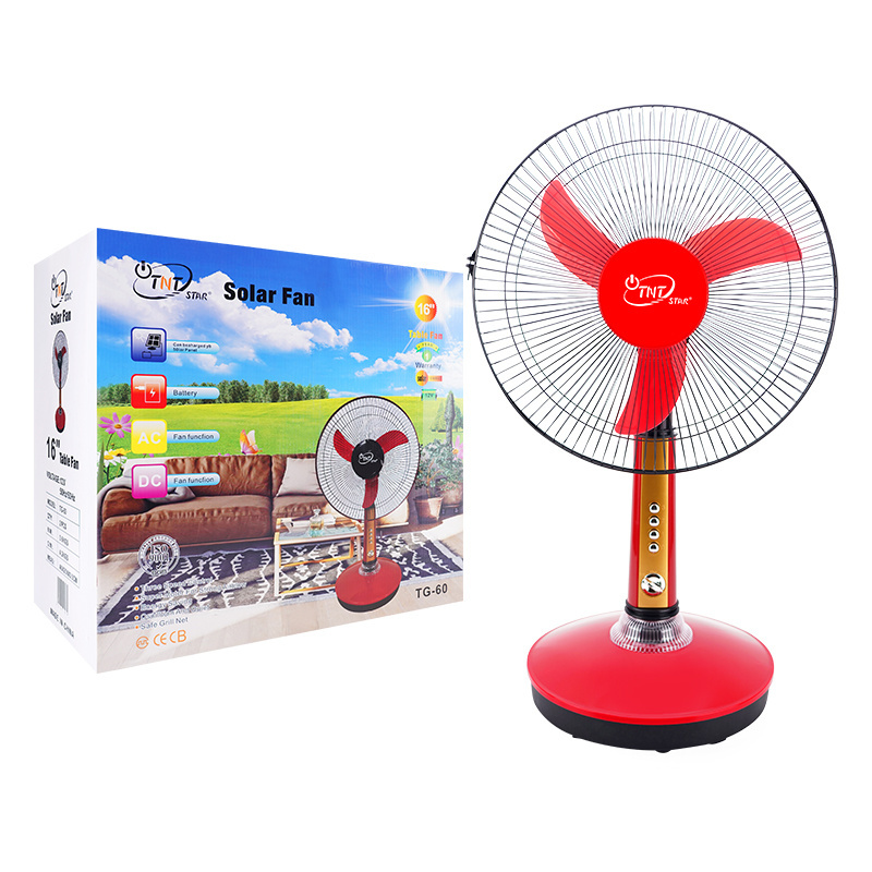 TNTSTAR TG-60 folding table fan 16 inch DC 12V AC 220V electronic small mini solar red shaking Floor standing Price