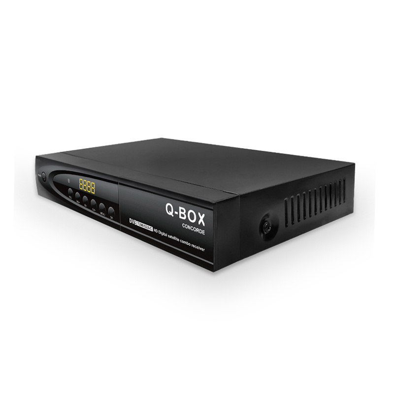 Q-BOX CONCORDE New digital satellite tv receiver dvb-s2 tuner rf android installation lanteni kanak de la vido decoder