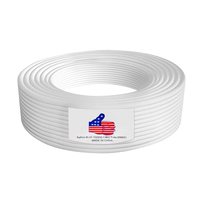 BAGLBSTAR  20M white New class a rg6 dish cable roll rg68 coaxial cable coaxial cable rg11