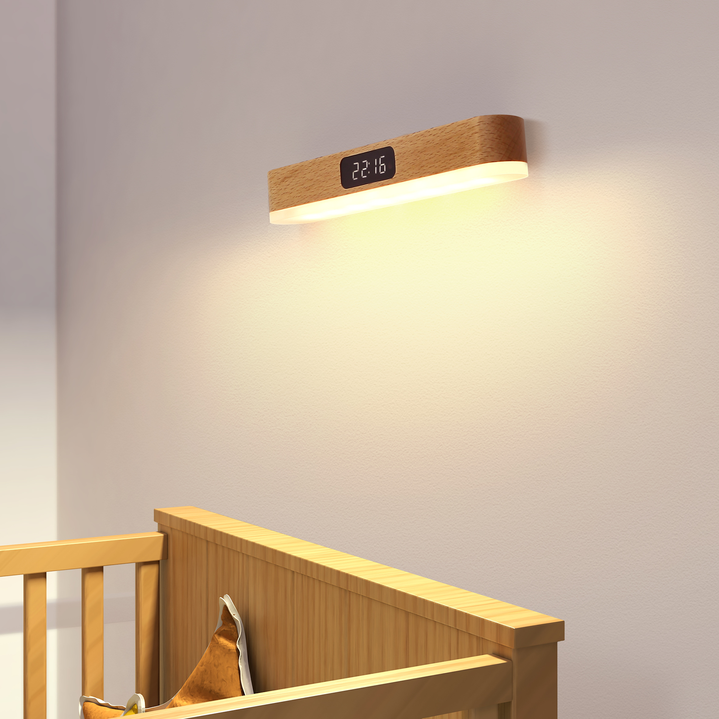 New Arrival LED Magnetic Wall Light Dimmable USB Rechargeable Clock Wall Lamp with Remote Control