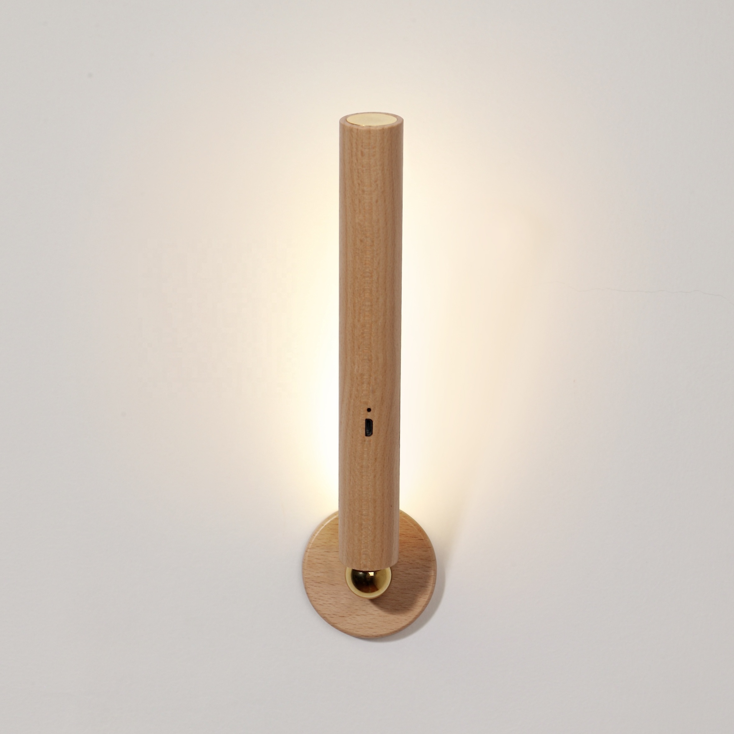 USB Charging Night Lights Wooden Magnetic 360 Degree Rotatable Reading Light LED Wall Sconces Rechargeable Lamps For Bedroom