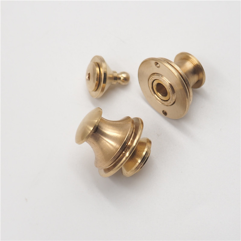 Solid Brass Spring Buckle Case Metal Insert Lock Round Head Decorate DIY Leather Craft Hardware For Handbag