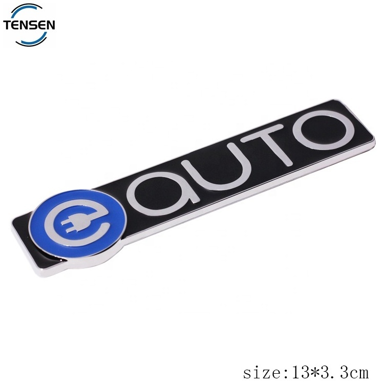 Durable car emblems making chrome plating embossed plate letters automotive charge logo with sticker