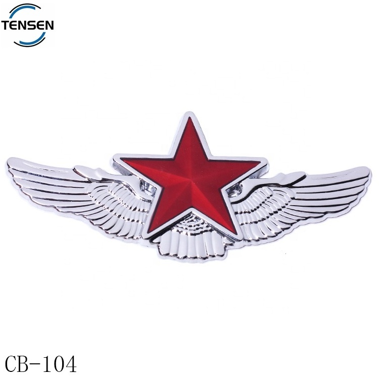 Durable car emblems making chrome plating embossed plate letters automotive charge logo with sticker