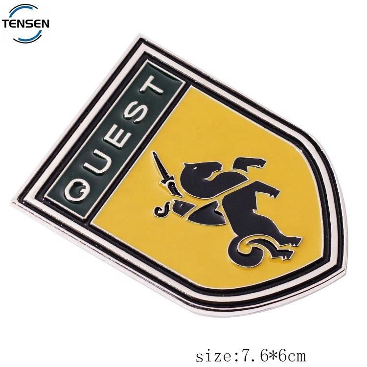 Custom designer car letter badge die casting epoxy logo embossed sticker label emblems for car body