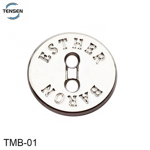 Zinc alloy garment sewing button accessory custom engraved name button silver color 2 holes buttons for T-shirt