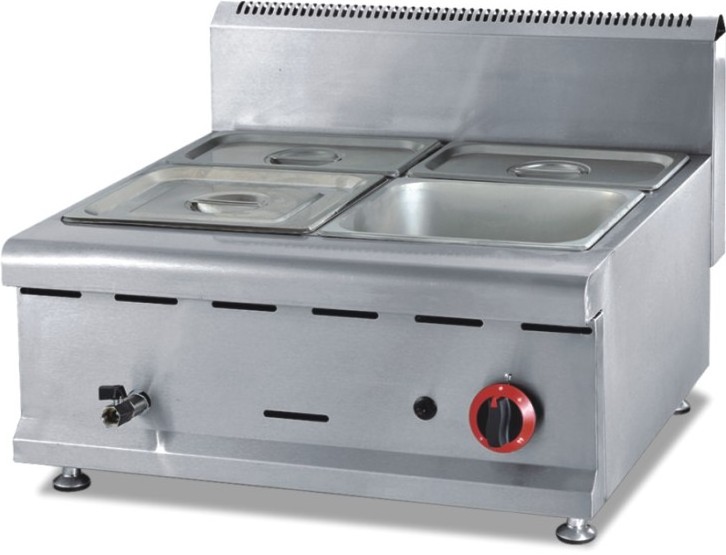 Commercial Counter Top Stainless Steel Barbecue 2 Burner Lava Rock Stone Rotisserie Grill