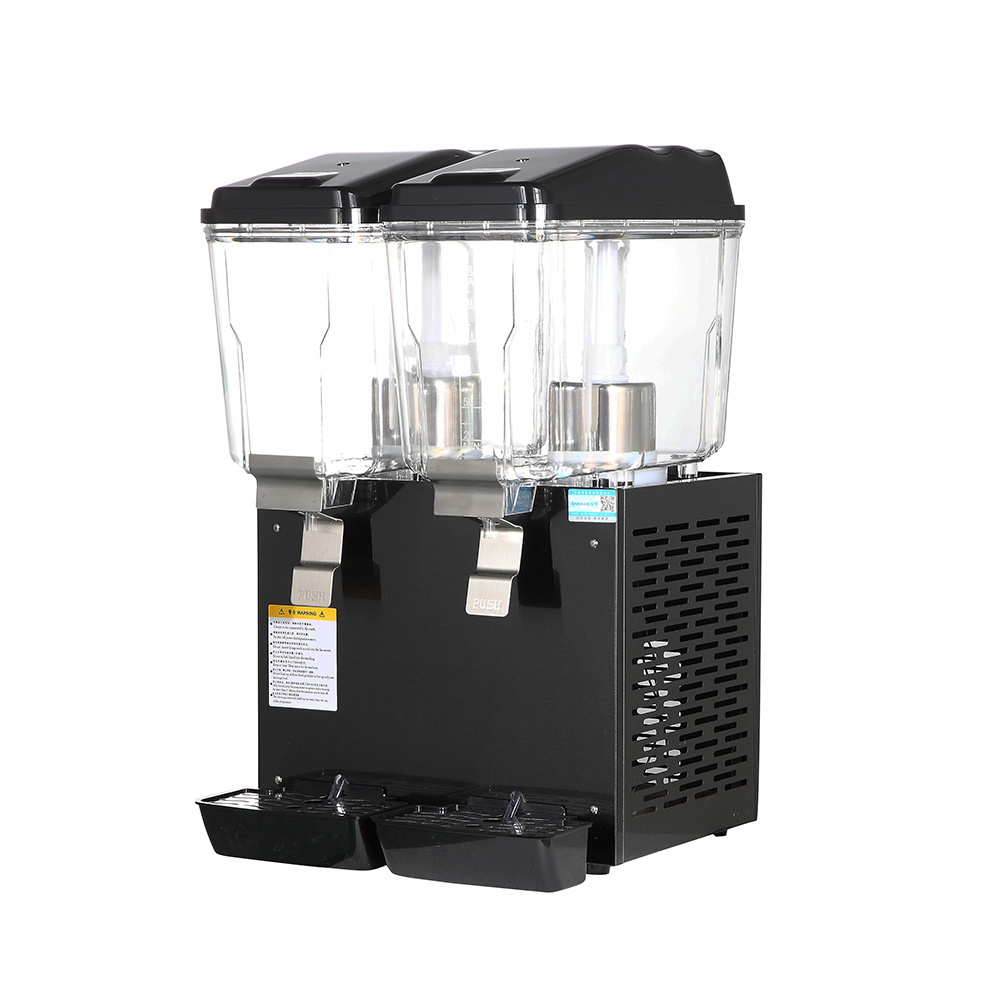 110V Commercial Beverage Dispenser Cold and Hot 3 Tanks 36L Fruit Juice Dispensers 12L Per Tank Stainless Steel Ice Tea Drink