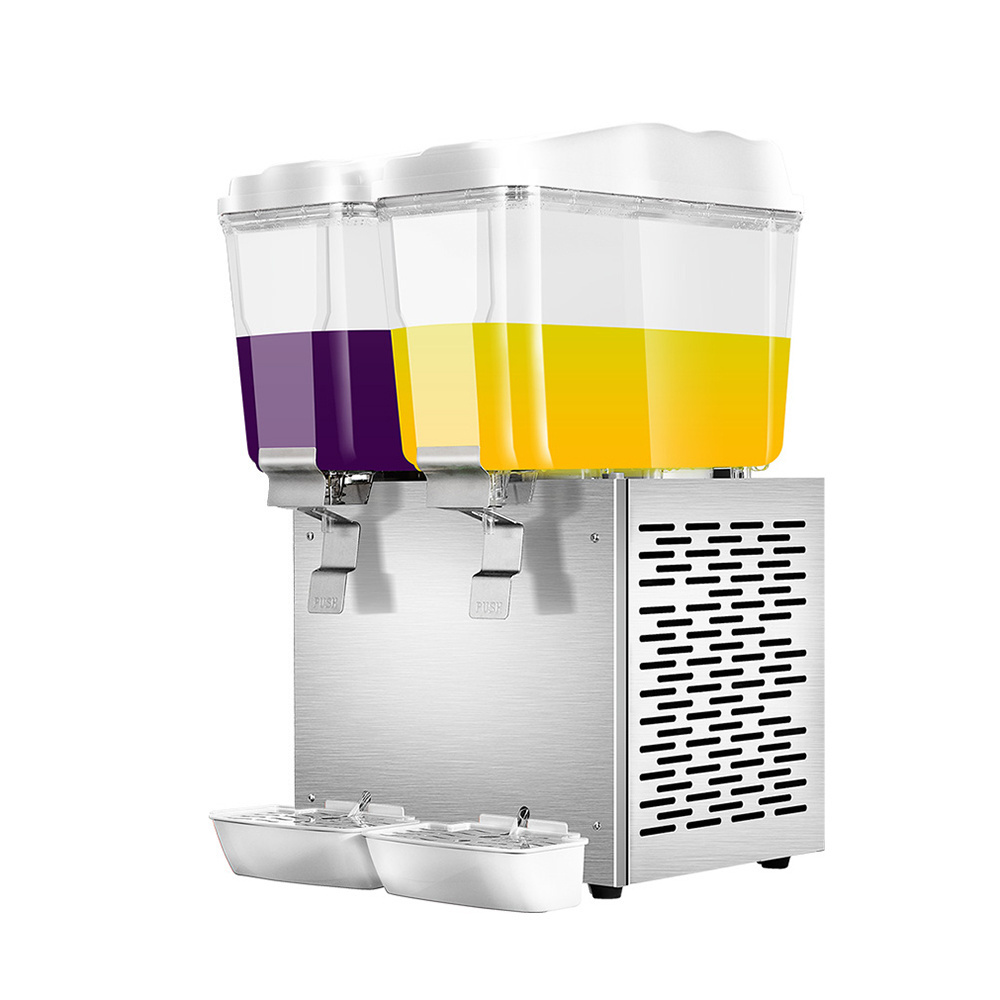 110V Commercial Beverage Dispenser Cold and Hot 3 Tanks 36L Fruit Juice Dispensers 12L Per Tank Stainless Steel Ice Tea Drink