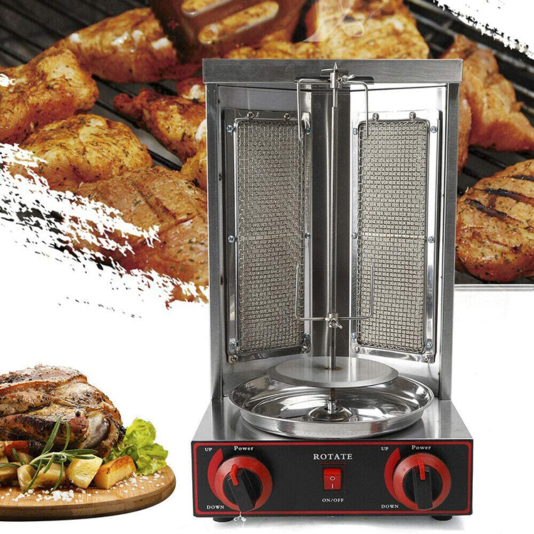 Commercial good price gas chicken shawarma burner mini shawarma grill cutter machine