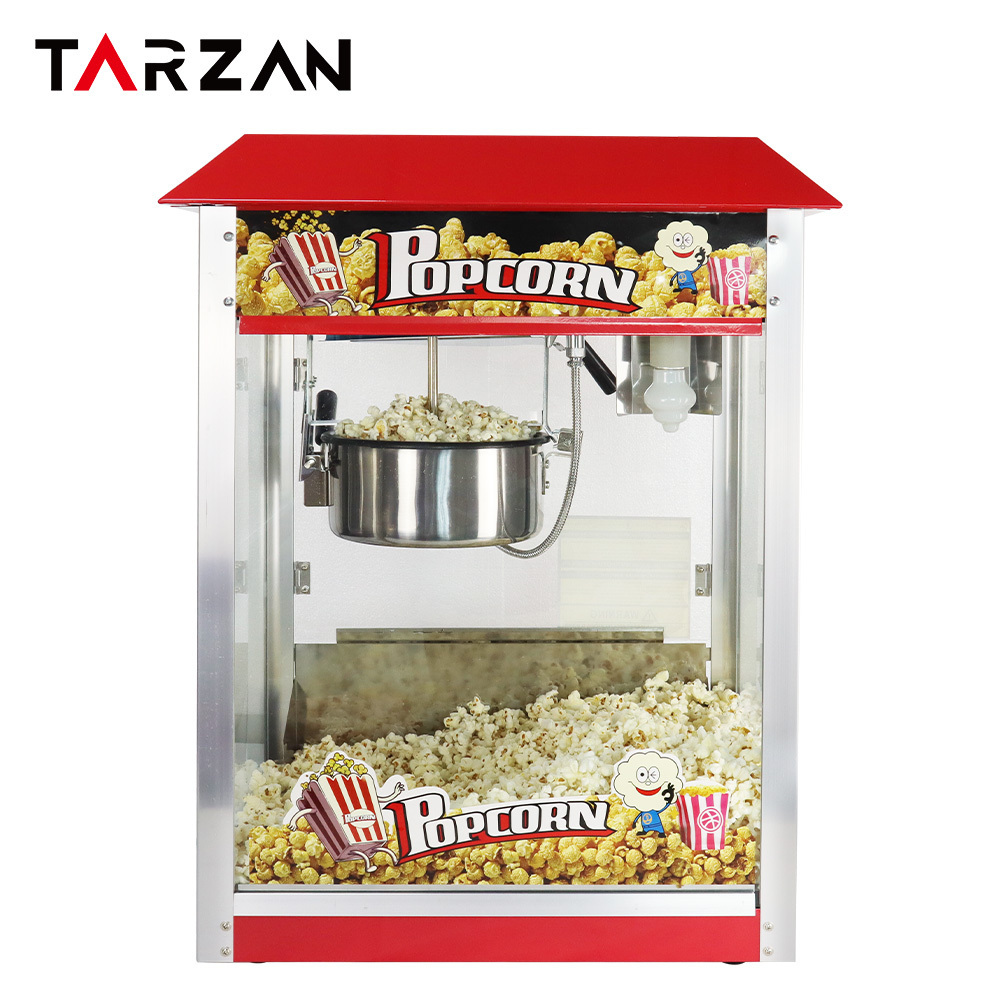 Factory Price CE Approved 8OZ Industrial Popcorn Maker Electric Commercial Popcorn Vending Machine with Cart