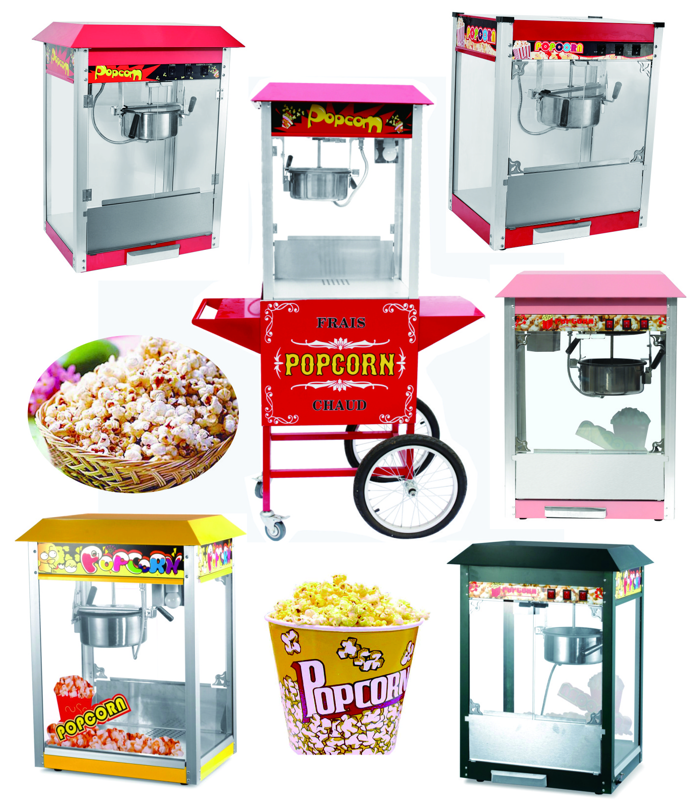 Commercial Electric Machine with trolley Industrial Popcorn Maker Popcorn Making Machine Caramel Popcorn Machine with  trolley