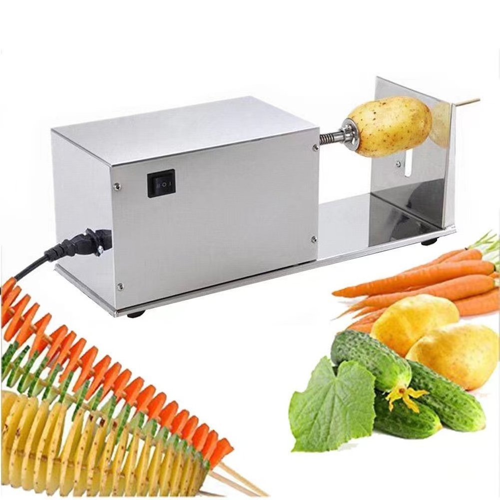 Electric automatic potato chips making machines / spiral potato cutter machine / commercial potato chips cutter