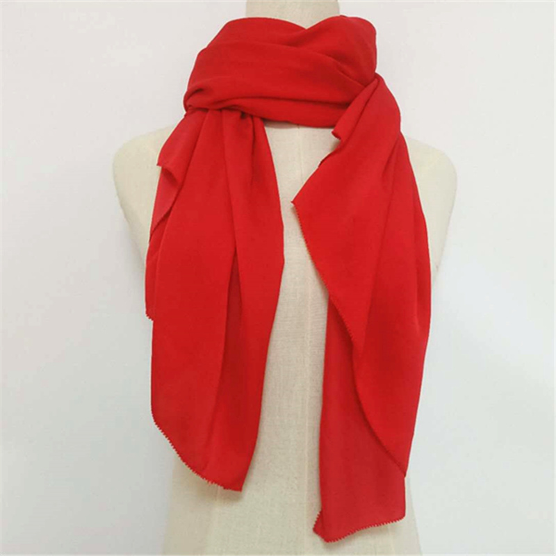 Wholesale Lady's Red Bubble Pearl Chiffon Hijab Scarf Customizable Satin Muslim Wrap for Autumn Season Soft Cotton Material