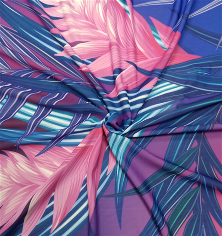 Printed 80% polyester 20% spandex fabric for swimwear