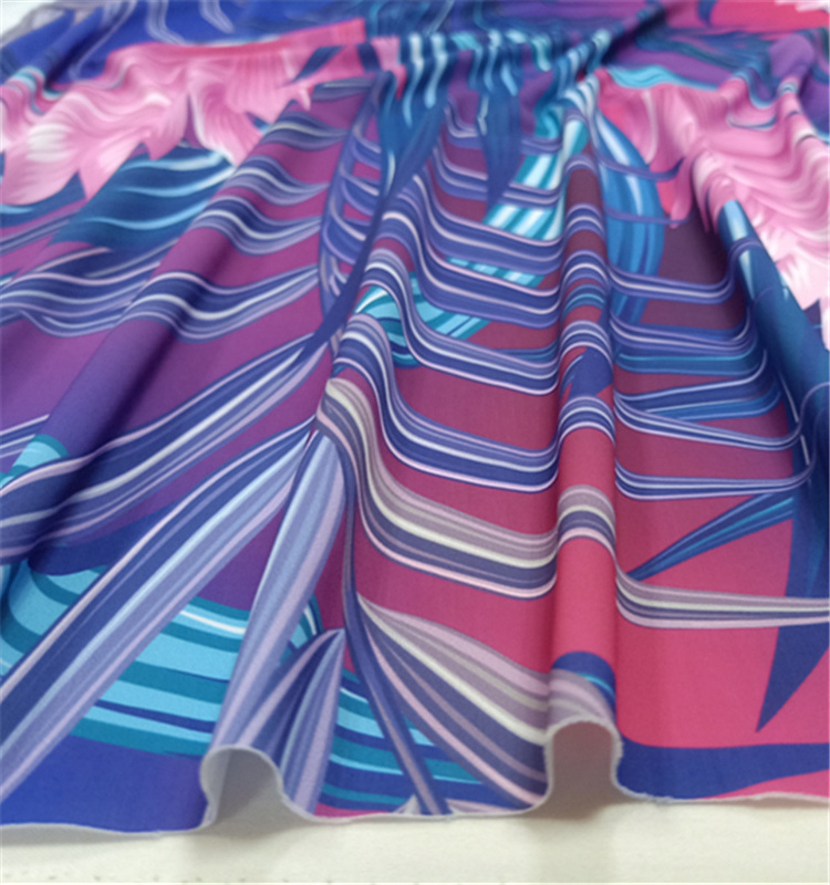 Printed 80% polyester 20% spandex fabric for swimwear