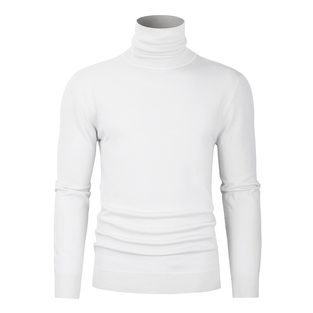 New arrival ribbed collar turtleneck sweater high turtle neck long sleeve rib cuff and hem for men