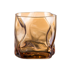 Creative 280ml Irregular Shaped Crystal Faceted Whiskey Whiskey Rock Glass Artwork Wine Glass