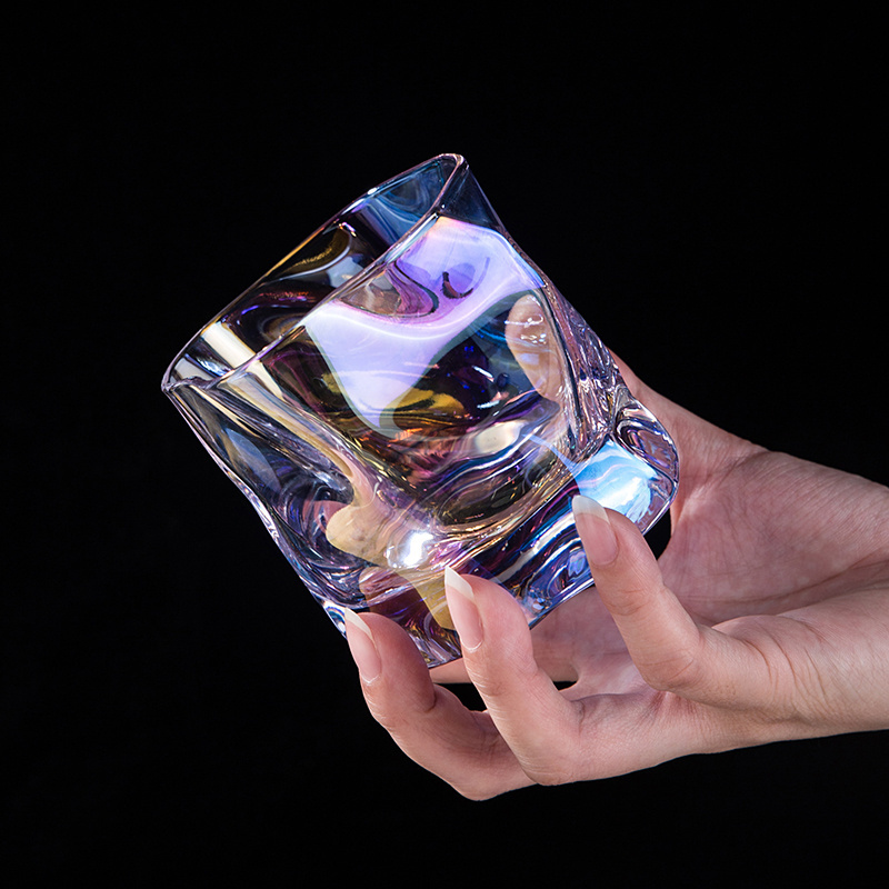 Creative 280ml Irregular Shaped Crystal Faceted Whiskey Whiskey Rock Glass Artwork Wine Glass