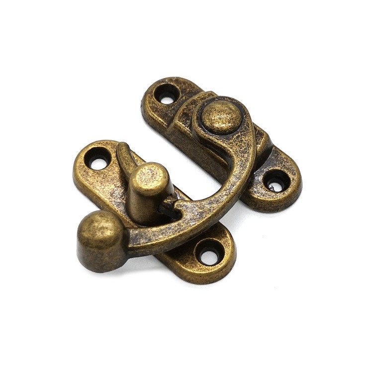 Wooden box Swing Arm Latch Plated Bronze Antique Vintage Lock Clasp Latch Hook Hasp Twist Lock