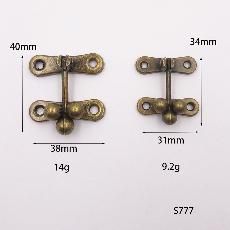 wholesale Buckle Hasp Latch Jewelry Wooden Box Accessories Clasp Lock Cabinet Buckle Vintage Case Locks