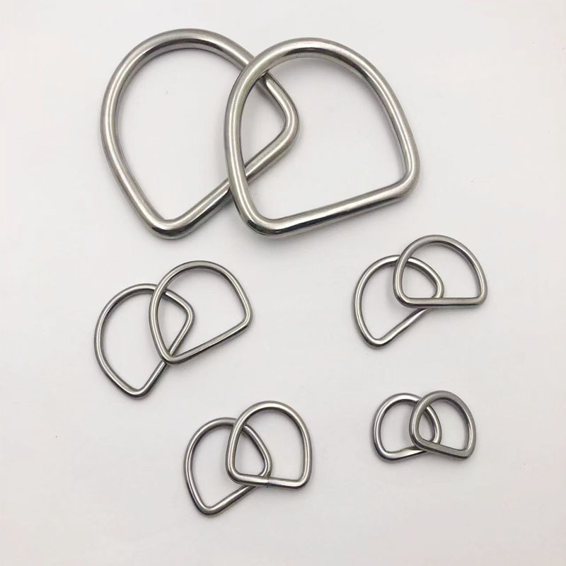 Wholesale Stainless Steel Rings Welded Seamless D Ring Hooks Bag Hardware Accessories Belt Buckle