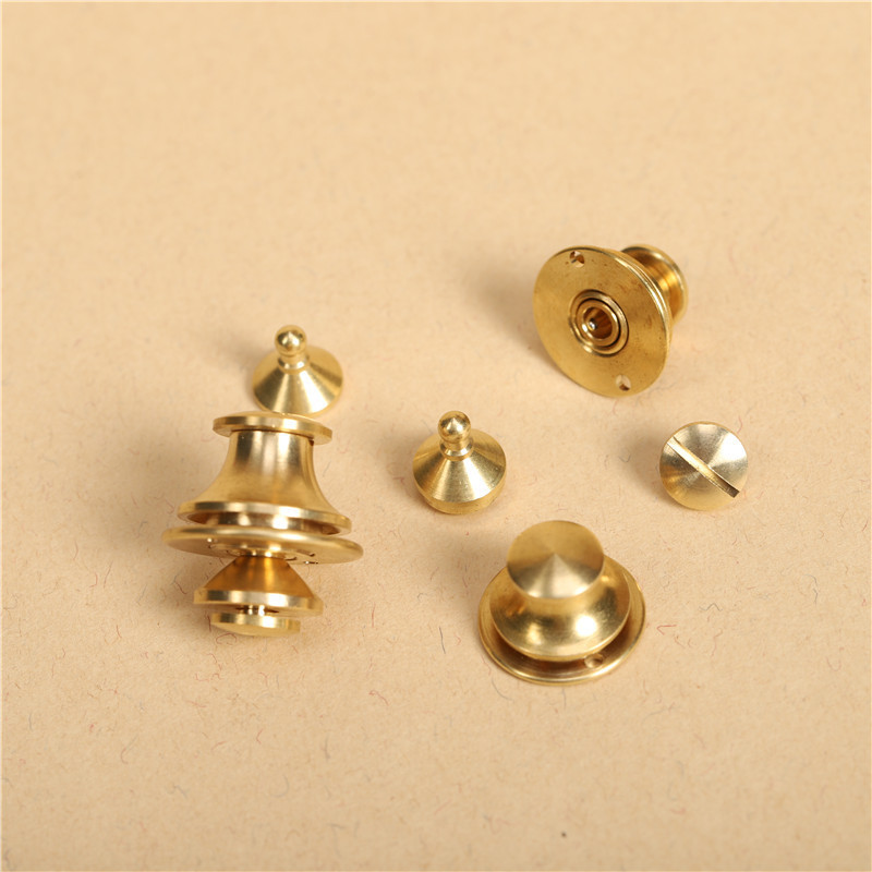 Solid Brass Spring Buckle Case Metal Insert Lock Round Head Decorate DIY Leather Craft Hardware For Leather Handbag