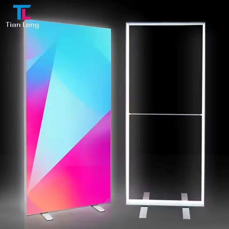 Store lightaluminum alloy poster tension fabric light box signage LEDbacklight frameless advertising interior foldable light box