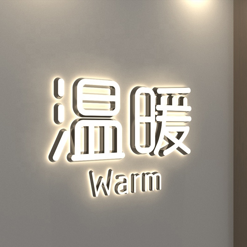 Custom acrylic 3D advertising light word advertising sign production door head LED display card