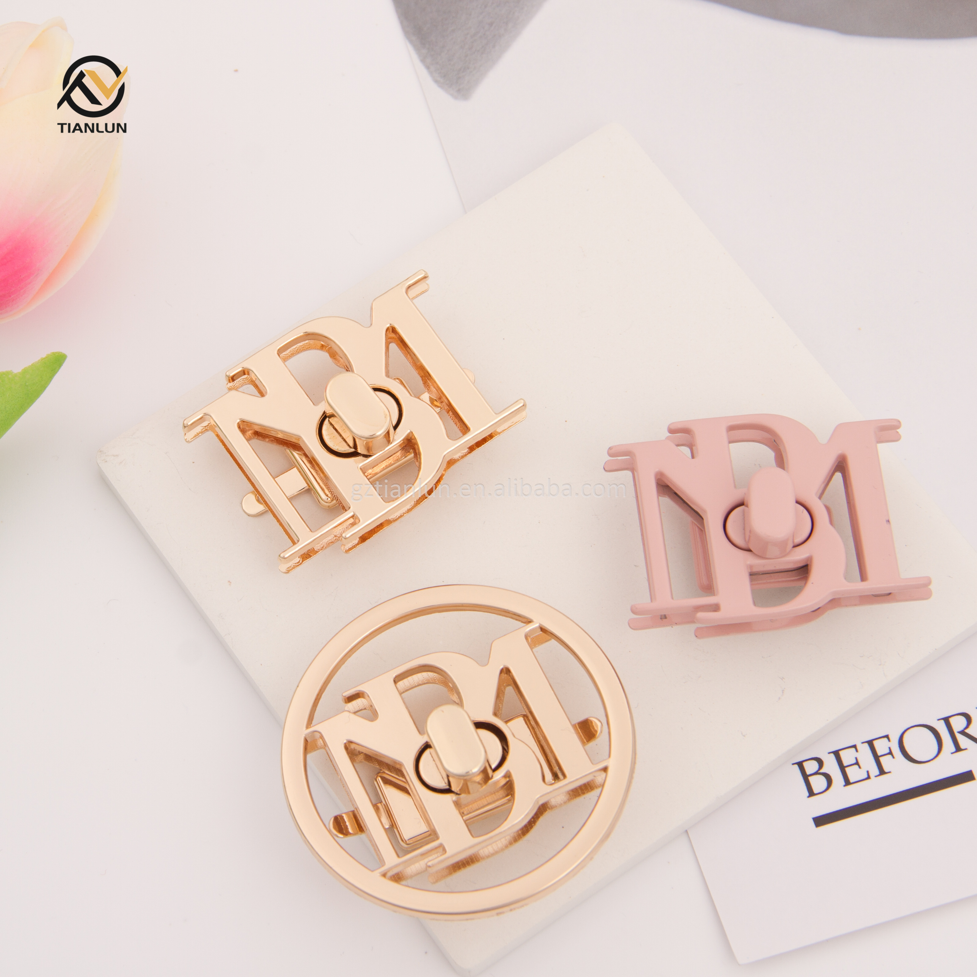 Custom Bag Decoration Accessories New Turn Lock Handbag Hardware Fashion Design Zinc Alloy Handbag Metal Lock