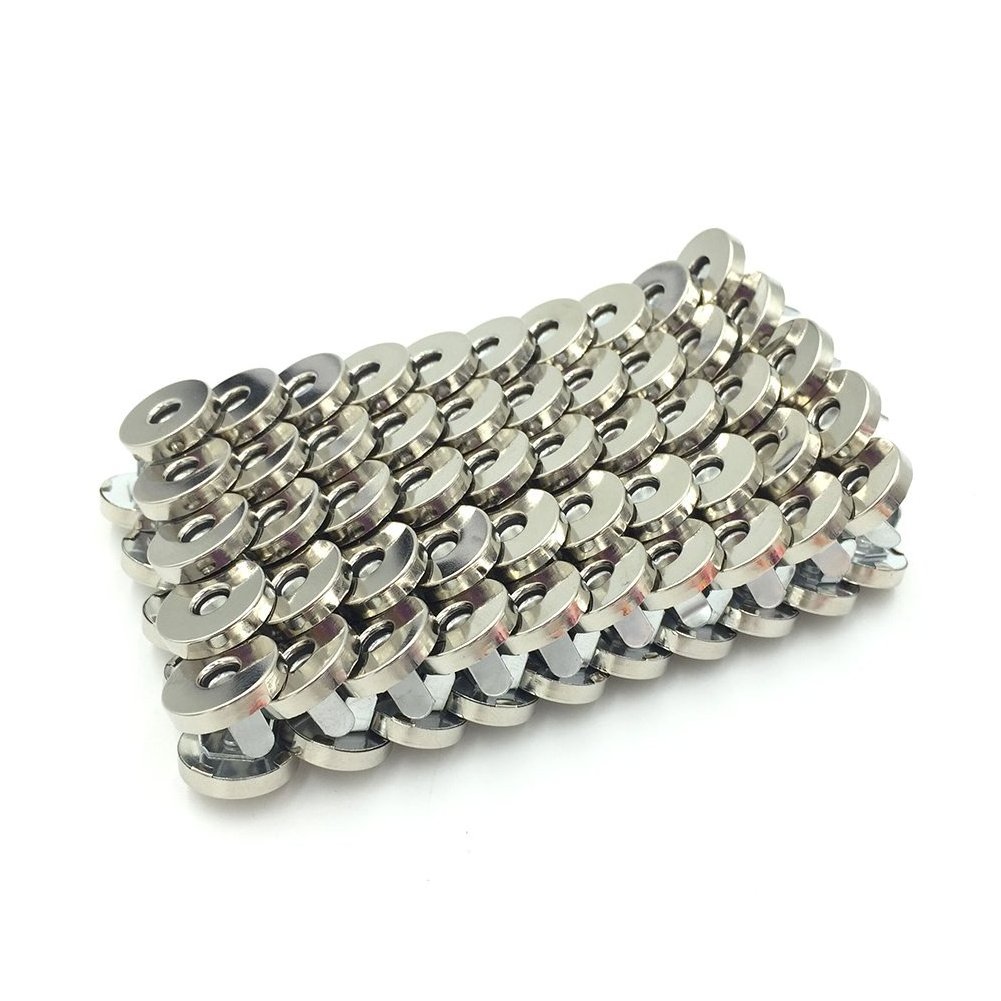 Silver Tone Magnetic Purse Snap Clasps Button/Great for Closure Purse Handbag Clothes Sewing Craft No Tools Required 14mm