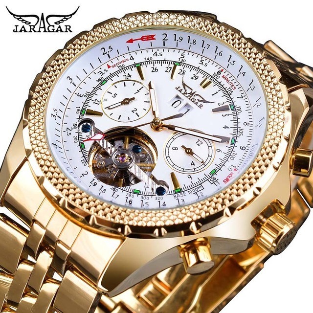 Jaragar Luxury Watch Fashion Waterproof Stainless Steel Band Watches new Men Wristwatch Mechanical Hot Sale Montre Homme