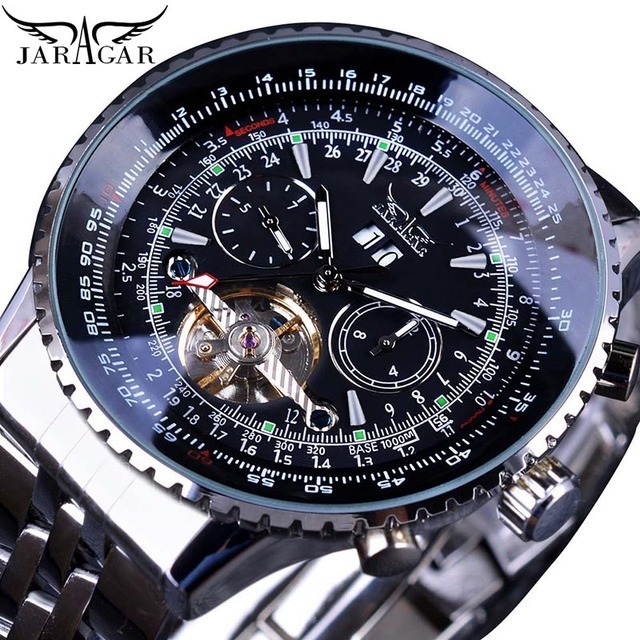 Jaragar Luxury Watch Fashion Waterproof Stainless Steel Band Watches new Men Wristwatch Mechanical Hot Sale Montre Homme