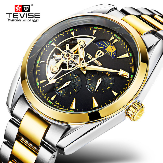 Tevise 795a  Luxury Men's Watches Luminous Tourbillon Clock Waterproof Sports Gift Mechanical Men Wrist Reloj Hombre