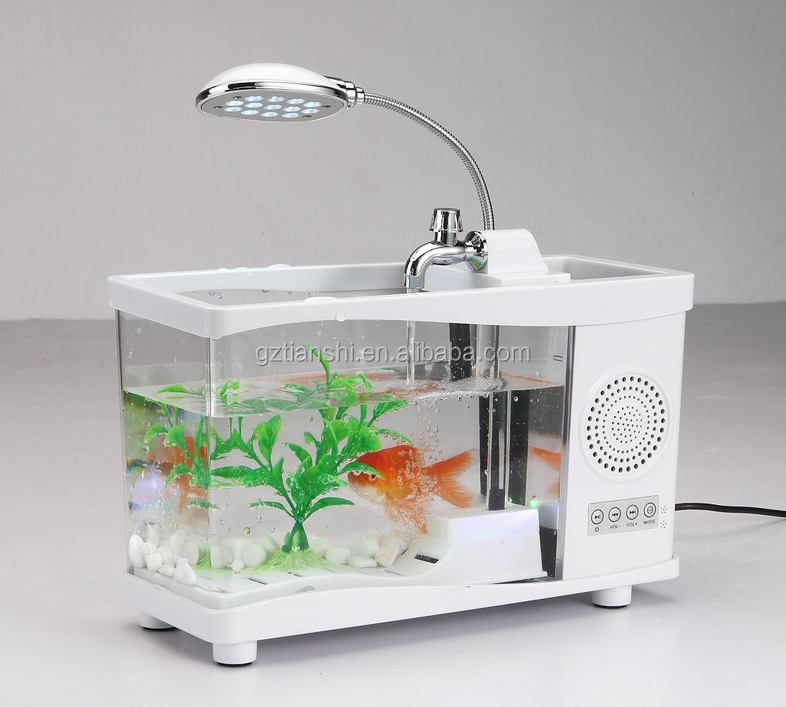 mini LED light fish tank jellyfish aquarium home office decoration blueototh speaker or gifts