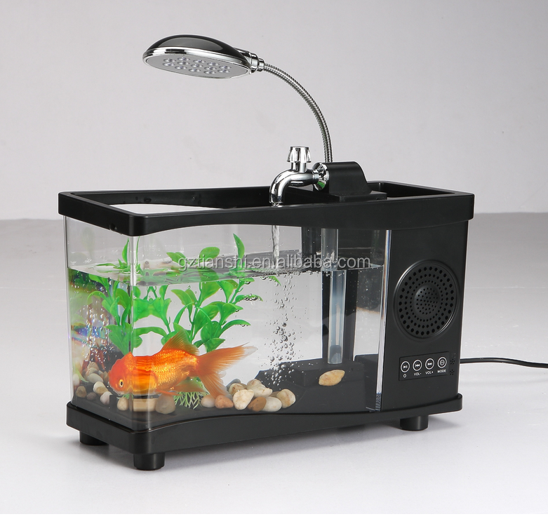 mini LED light fish tank jellyfish aquarium home office decoration blueototh speaker or gifts