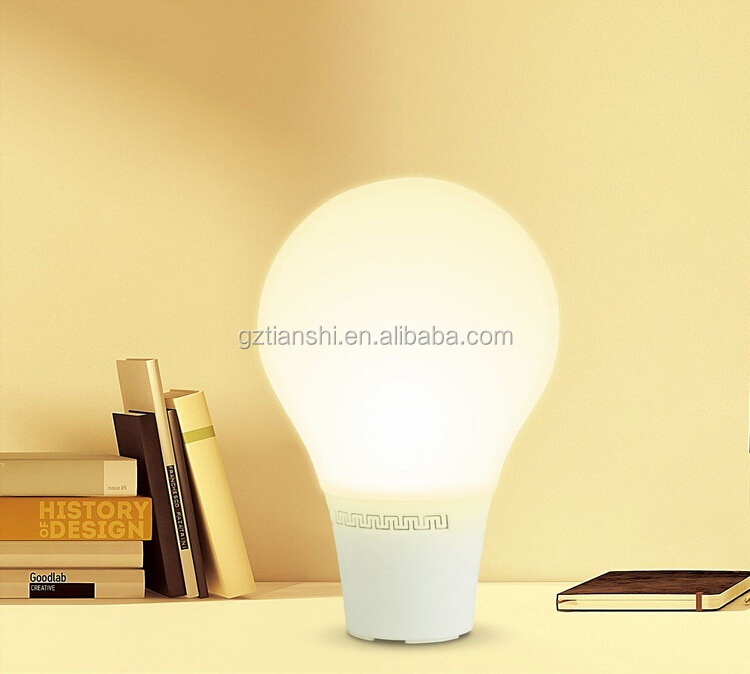 New innovative eco-smart wireless 5w led light bulb speaker blue tooth control music with 3 years warranty