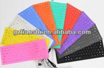 84/85 key Wired Colorful Silicone foldable waterproof flexible Keyboard,Silent Flexible Keyboard USB,Colorful Silicone Keyboard