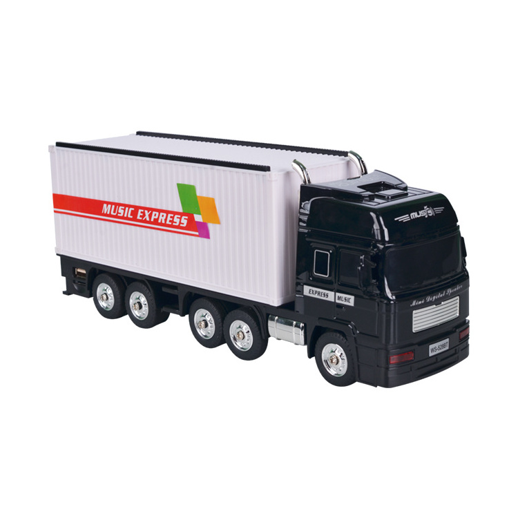 WS528 Container Truck Car Model Speaker Wireless Car Shape Speaker Gift Toy Car Speaker