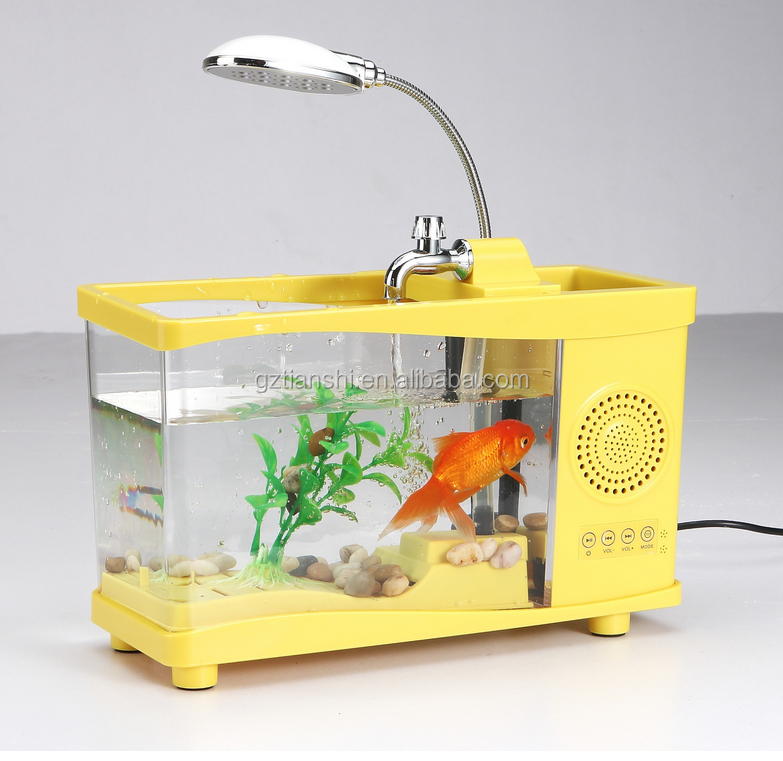 mini LED light fish tank jellyfish aquarium home office decoration blueototh speaker or gifts