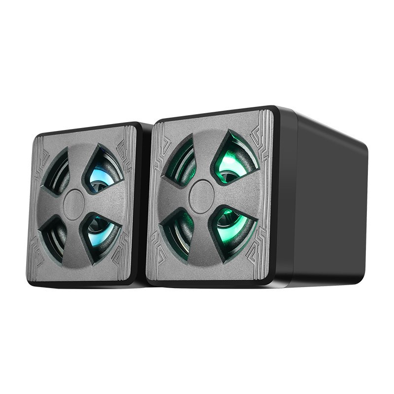 2.0 speaker,Notebook desktop computer mini USB 2.0 box speaker portable mobile phone speaker with LED light