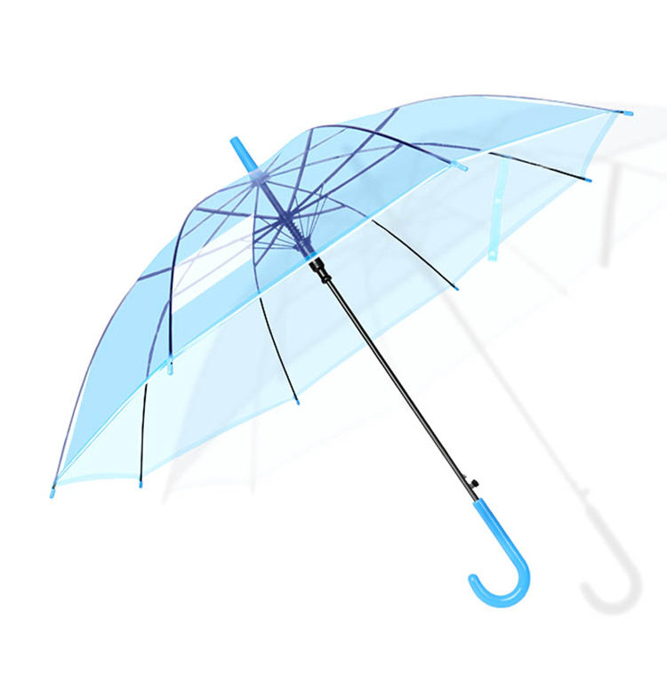 Colorful 90CM Adult PVC POE Clear Cheap Umbrella Promotional Print Transparent Umbrella