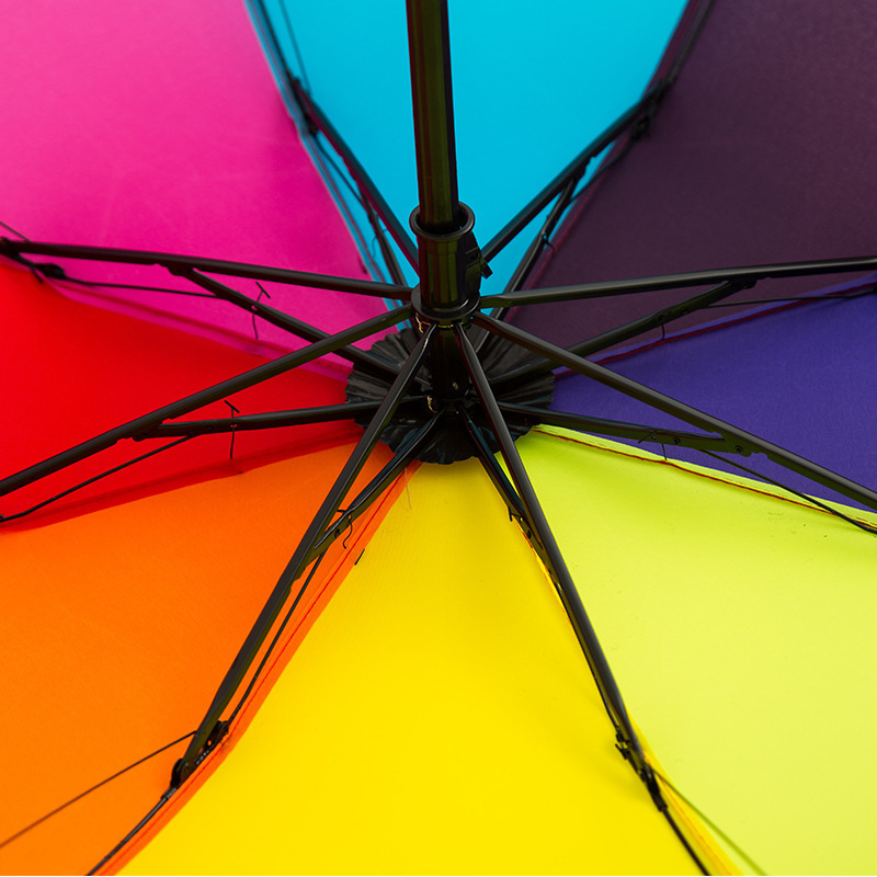 Low Price Flourish Edge Flower Shape Folding Umbrella in Rainbow Colors