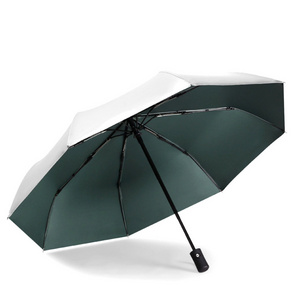 Portable Waterproof Reverse Automatic Folding Umbrella With Silver Strip Anti- Wind Storm Umbrella