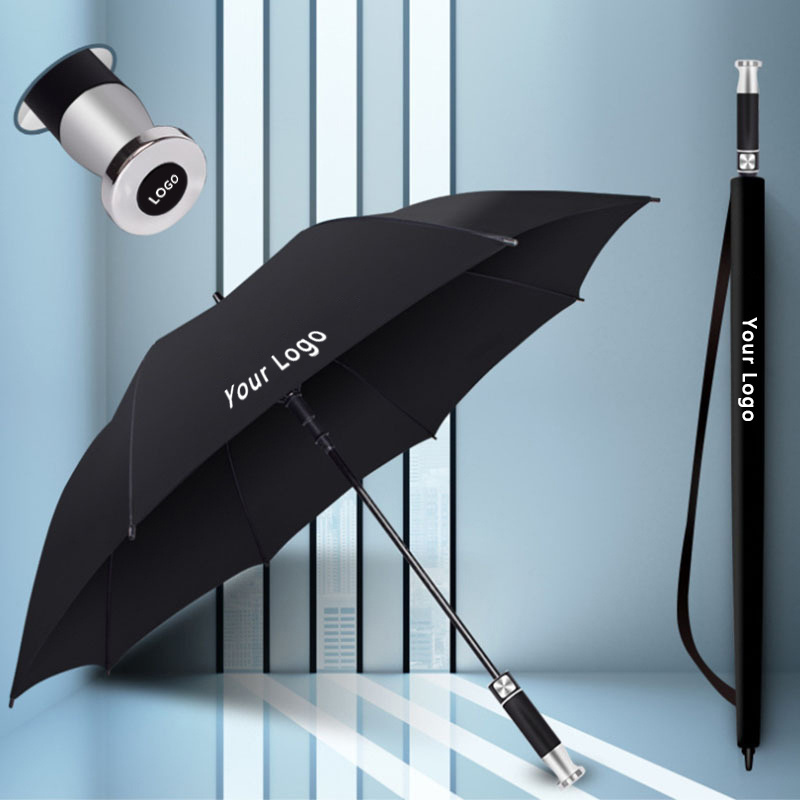 China Factory OEM Heavy Duty Windproof Straight Golf UV Umbrella with logo for Custom