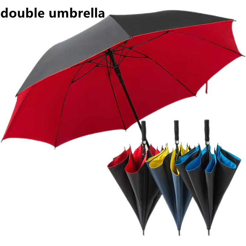 China Factory OEM Heavy Duty Windproof Straight Golf UV Umbrella with logo for Custom