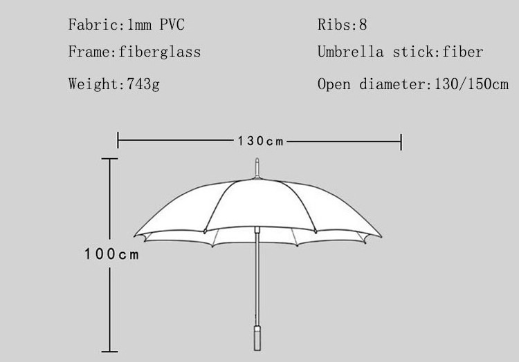 Large Size Clear Transparent Golf Umbrellas for the Rain